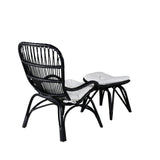 Lounge křeslo, Ella, černá, Stolička:65x76x98,Ottoman:55x42x42