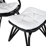 Lounge křeslo, Ella, černá, Stolička:65x76x98,Ottoman:55x42x42