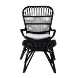 Lounge křeslo, Ella, černá, Stolička:65x76x98,Ottoman:55x42x42