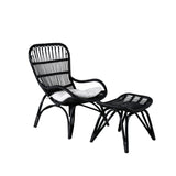 Lounge křeslo, Ella, černá, Stolička:65x76x98,Ottoman:55x42x42