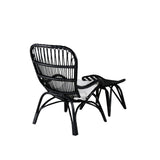 Lounge křeslo, Ella, černá, Stolička:65x76x98,Ottoman:55x42x42