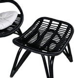 Lounge křeslo, Ella, černá, Stolička:65x76x98,Ottoman:55x42x42