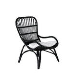Lounge křeslo, Ella, černá, Stolička:65x76x98,Ottoman:55x42x42