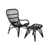 Lounge křeslo, Ella, černá, Stolička:65x76x98,Ottoman:55x42x42