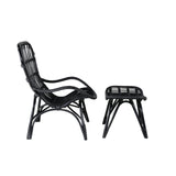 Lounge křeslo, Ella, černá, Stolička:65x76x98,Ottoman:55x42x42
