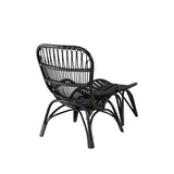 Lounge křeslo, Ella, černá, Stolička:65x76x98,Ottoman:55x42x42