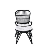 Lounge křeslo, Ella, černá, Stolička:65x76x98,Ottoman:55x42x42