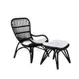 Lounge křeslo, Ella, černá, Stolička:65x76x98,Ottoman:55x42x42