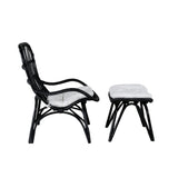 Lounge křeslo, Ella, černá, Stolička:65x76x98,Ottoman:55x42x42