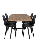 Jídelní stůl Inca - Dřevo / Černá + Jídelní židle Polar Černá / černá_4