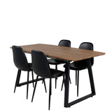 Jídelní stůl Inca - Dřevo / Černá + Jídelní židle Polar Černá / černá_4