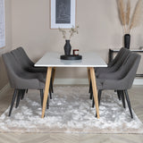 Polar Matbord - Ek-Look / Vit- 180*90*H75 +Plaza - Jídelní židle - Černá/Tmavě šedá _6