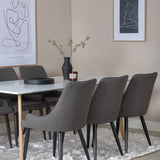 Polar Matbord - Ek-Look / Vit- 180*90*H75 +Plaza - Jídelní židle - Černá/Tmavě šedá _6