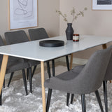 Polar Matbord - Ek-Look / Vit- 180*90*H75 +Plaza - Jídelní židle - Černá/Tmavě šedá _6
