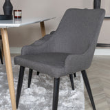 Polar Matbord - Ek-Look / Vit- 180*90*H75 +Plaza - Jídelní židle - Černá/Tmavě šedá _6