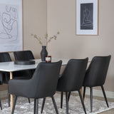 Polar Matbord - Ek-Look / Vit- 180*90*H75 +Comfort - Jídelní židle - Dub/Černá _6