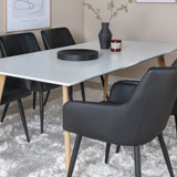 Polar Matbord - Ek-Look / Vit- 180*90*H75 +Comfort - Jídelní židle - Dub/Černá _6