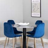 Razzia Jídelní stůl 106cm - Šedá Terazzo / Černá+Polar Matstol - Matt Mässing /