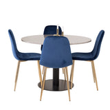 Razzia Jídelní stůl 106cm - Šedá Terazzo / Černá+Polar Matstol - Matt Mässing /