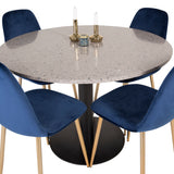 Razzia Jídelní stůl 106cm - Šedá Terazzo / Černá+Polar Matstol - Matt Mässing /