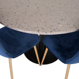 Razzia Jídelní stůl 106cm - Šedá Terazzo / Černá+Polar Matstol - Matt Mässing /