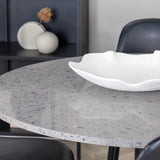 Jídelní stůl Razzia 106 cm - Šedá Terazzo / Černá+Polar Matstol - Svart / Svart