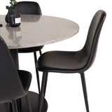 Jídelní stůl Razzia 106 cm - Šedá Terazzo / Černá+Polar Matstol - Svart / Svart