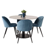 Razzia Jídelní stůl 106 cm - Šedá Terazzo / Černá+Velvet Matstol - Svart / Blå S