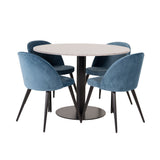 Razzia Jídelní stůl 106 cm - Šedá Terazzo / Černá+Velvet Matstol - Svart / Blå S