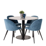 Razzia Jídelní stůl 106 cm - Šedá Terazzo / Černá+Velvet Matstol - Svart / Blå S