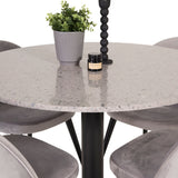 Razzia Jídelní stůl 106cm - Šedá Terazzo / Black+Velvet Matstol - Svart / Ljusg