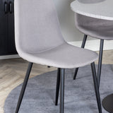 Razzia Jídelní stůl 106cm -Šedá Terazzo / Černá + Židle Polar - Šedá látka Černé nohy _4