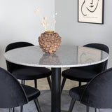 Razzia Jídelní stůl 106cm - Šedá Terazzo / Black+Velvet Matstol - Svart / Svart