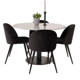 Razzia Jídelní stůl 106cm - Šedá Terazzo / Black+Velvet Matstol - Svart / Svart