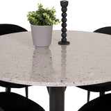 Razzia Jídelní stůl 106cm - Šedá Terazzo / Black+Velvet Matstol - Svart / Svart