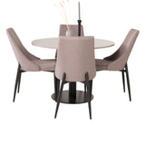 Razzia Jídelní stůl 106cm -Šedá Terazzo / Černá +Leone 2.0 Polar Grey - ČERNÉ nohy _4