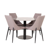 Razzia Jídelní stůl 106cm -Šedá Terazzo / Černá +Leone 2.0 Polar Grey - ČERNÉ nohy _4