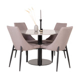 Razzia Jídelní stůl 106cm -Šedá Terazzo / Černá +Leone 2.0 Polar Grey - ČERNÉ nohy _4