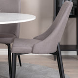 Jídelní stůl Razzia 106cm -Bílá Terazzo / Černá +Leone 2.0 Polar Grey - ČERNÉ nohy _4