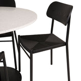 Jídelní stůl Razzia 106 cm – Bílá Terazzo / Černá + Jídelní židle Polly – Černá / Černá _4