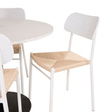 Razzia Jídelní stůl 106cm -Bílá Terazzo / Černá +Polly Jídelní židle - Bílá / Přírodní _4