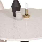 Jídelní stůl Razzia 106 cm -Bílá Terazzo / Černá - Velvet Deluxe Jídelní židle - Noha z kartáčované mosazi / Béžový Velvet 4