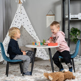 Plaza kulatý jídelní stůl ø60 XXS - bílá / černá + jídelní židle Polar XXS - modrá V