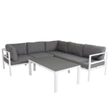 Copacabana Lounge Group 5ks - Bílý Alu / Šedý polštář + Copacabana Pohovka