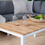 Copacabana Lounge Group 5ks - Bílý Alu / Šedý polštář + Brasilia Sofa Table