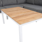 Copacabana Lounge Group 5ks - Bílý Alu / Šedý polštář + Brasilia Sofa Table