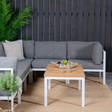 Copacabana Lounge Group 6ks - Bílý Alu / Šedý polštář + Brasilia Sofa Table