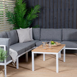 Copacabana Lounge Group 6ks - Bílý Alu / Šedý polštář + Brasilia Sofa Table