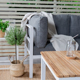 Copacabana Lounge Group 6ks - Bílý Alu / Šedý polštář + Brasilia Sofa Table