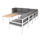 Copacabana Lounge Group 6ks - Bílý Alu / Šedý polštář + Brasilia Sofa Table